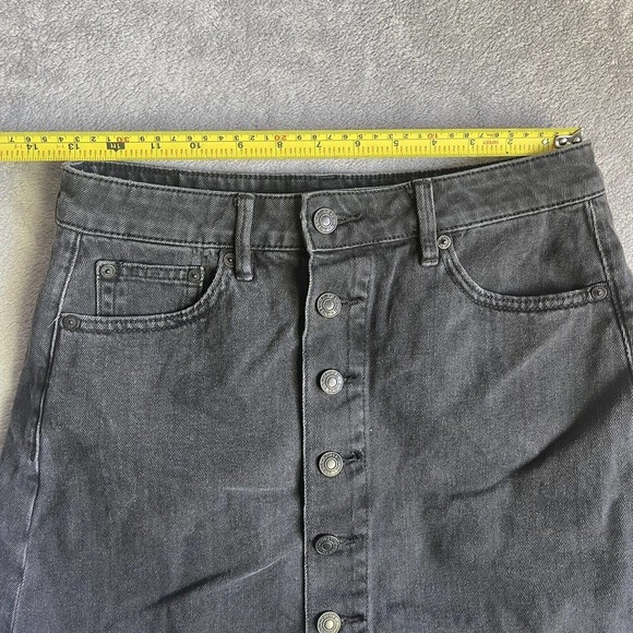 American Eagle Skirt Womens 4 Black Denim Biker Punkcore Festival Beach Preppy - Picture 7 of 13